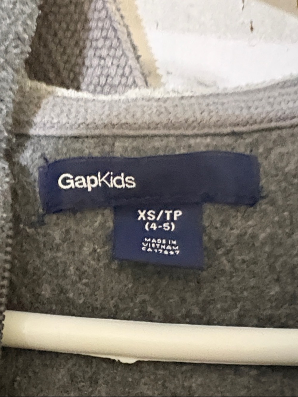4/$20 GAP Charcoal Gray Hooded Zip Sweatshirt with Logo kids - Picture 2 of 6